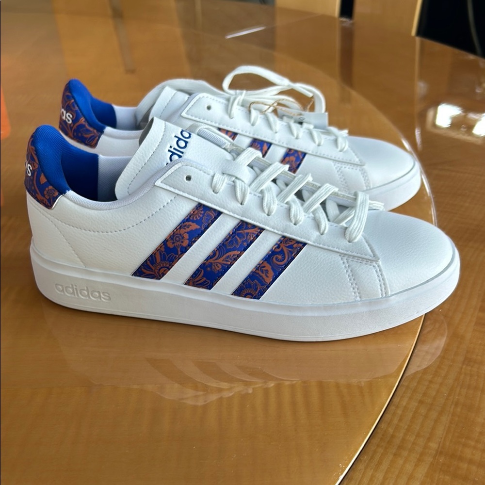 Adidas White and Blue Sneakers